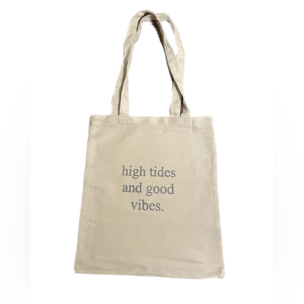 high tides and good vibes tote bag